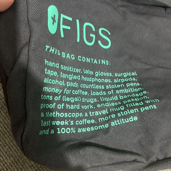 FIGS Charcoal Canvas Tote - Picture 3 of 7